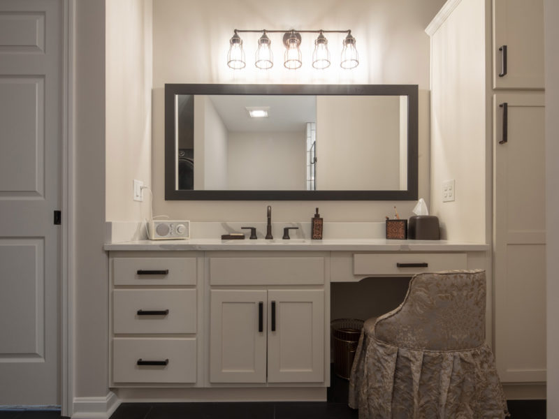 bathroom vanity white custom cabinet maker cincinnati